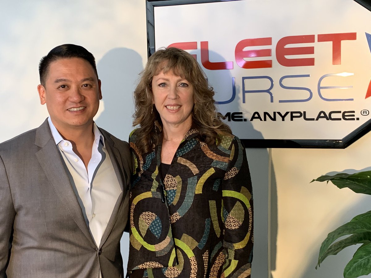 kjnursingdean's tweet photo. Thank you Israel @FleetNurse for inviting me to talk w @teddansonn today on https://t.co/GWY763DrXS #nursing #staffing #highereducation #safety #quality #healthecosystems https://t.co/PBu7GBmM6I
