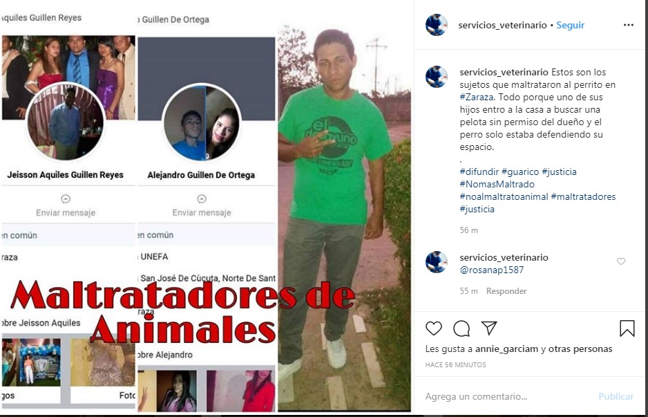 FAPRANIANZ's tweet photo. Estos son los sujetos q maltrataron al perrito en #Zaraza.
Todo porque uno de sus hijos entro a la casa a buscar una pelota sin permiso del dueño y el perro solo estaba defendiendo su espacio.#difundir #guarico #justicia #NomasMaltrado #noalmaltratoanimal #maltratadores #justicia https://t.co/WyLuVxzFgq