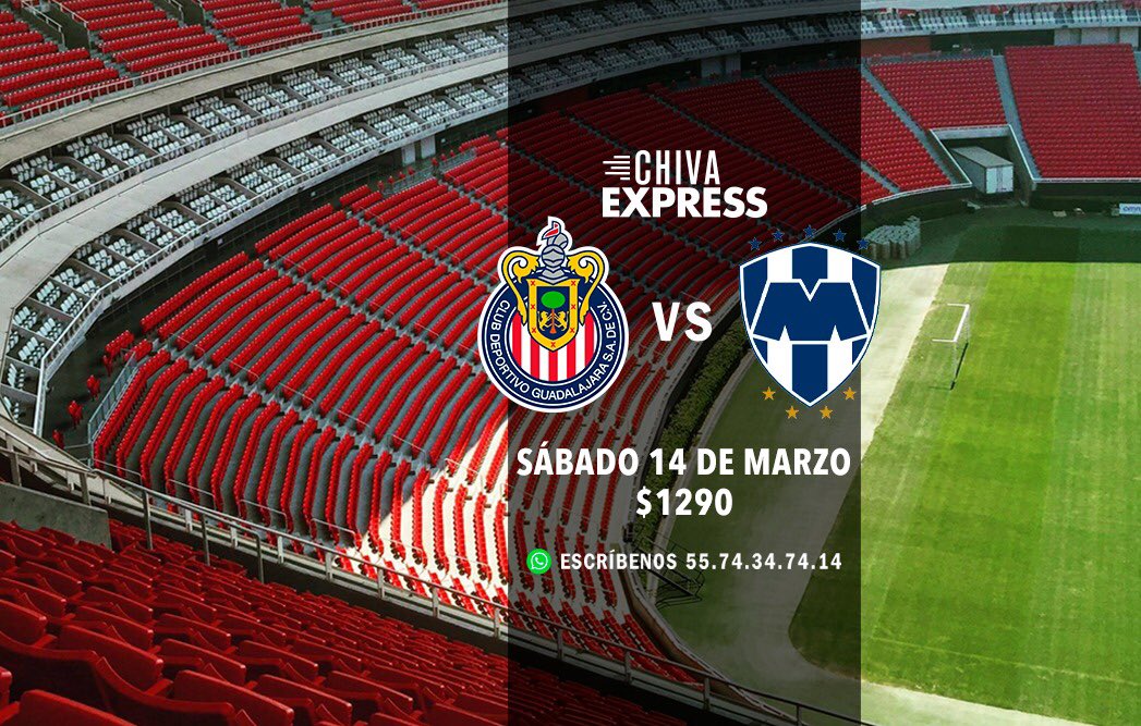 ViajesChivas's tweet photo. ¡Viene lo más emocionante!
Aparta con solo $500

Viaje al @Chivas vs @Rayados desde CDMX por $1290

Salida: Sáb 14 marzo, 9:30 am. Parque Delta

Incluye:
- Traslado 
- Boleto al partido.
- Entrada Museo Chivas.

Escríbenos por Whatsapp al 55.74.34.74.14 para enviarte info https://t.co/5563fwr1ii