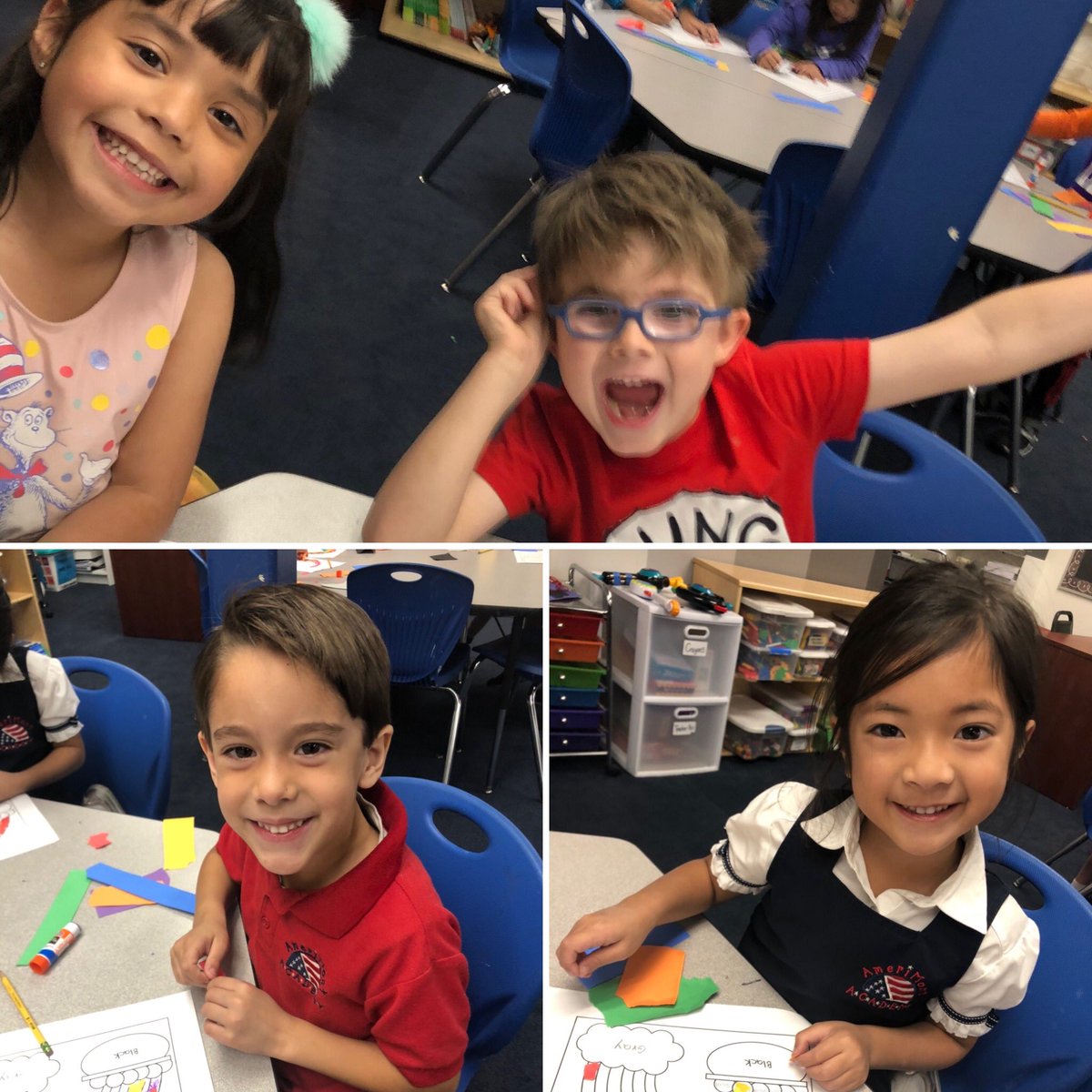 AMAElementary's tweet photo. Students at #amerimontacademy focused on #curvedlines while creating #rainbows with a pot of gold. In addition students emphasized on shape, color, and balance while they master #tearart. #privateschool #arteducation #elementsofart #principlesofdesign #Kindergarten #ama #colorful https://t.co/dzQGuudvf1