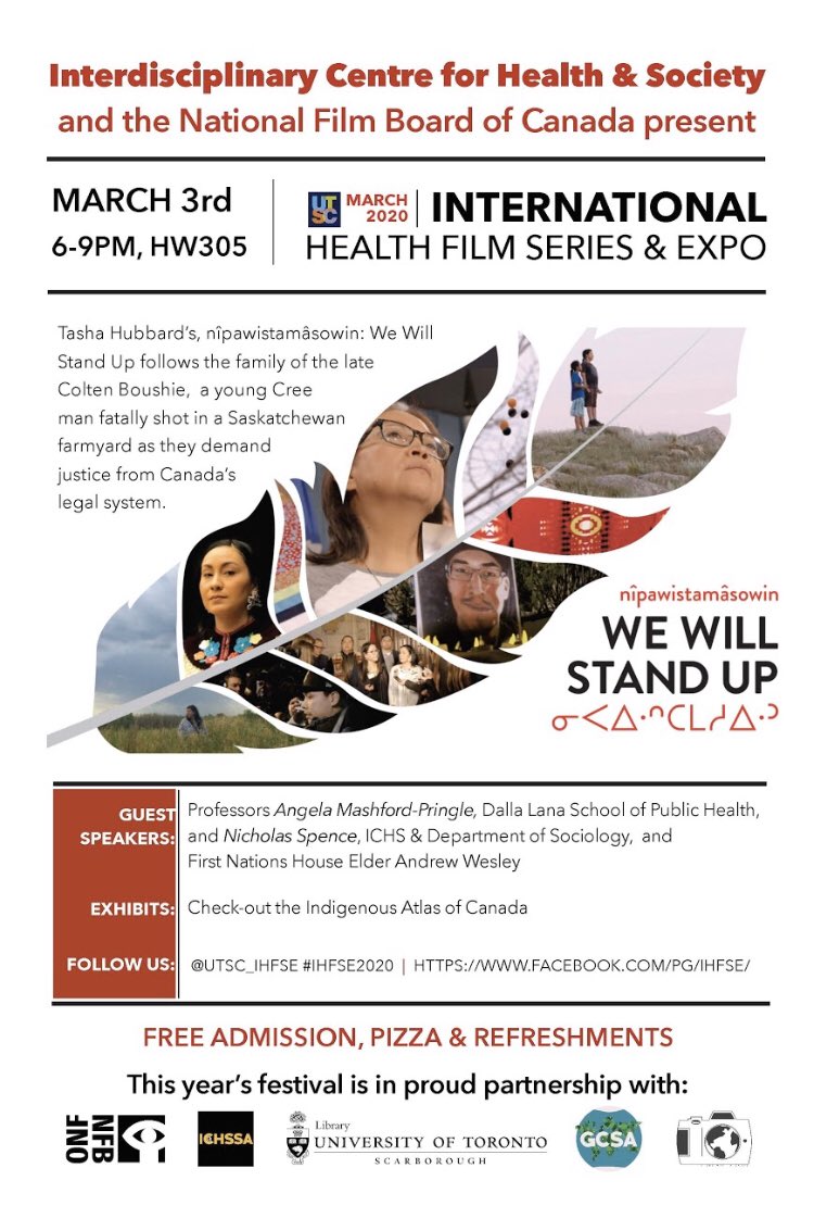 UTSC_IHFSE's tweet photo. A powerful #IHFSE opening night w/ a full house at #UTSC for TashaHubbards’s @thenfb film, Nîpawistamâsowin: We Will Stand Up about #ColtenBoushie’s family’s fight for justice!
Chi-miigwech to @msearthtalker the SwiftCurrentSingers, &
Profs @armp71 & Spence https://t.co/Zo9RdPyDuQ