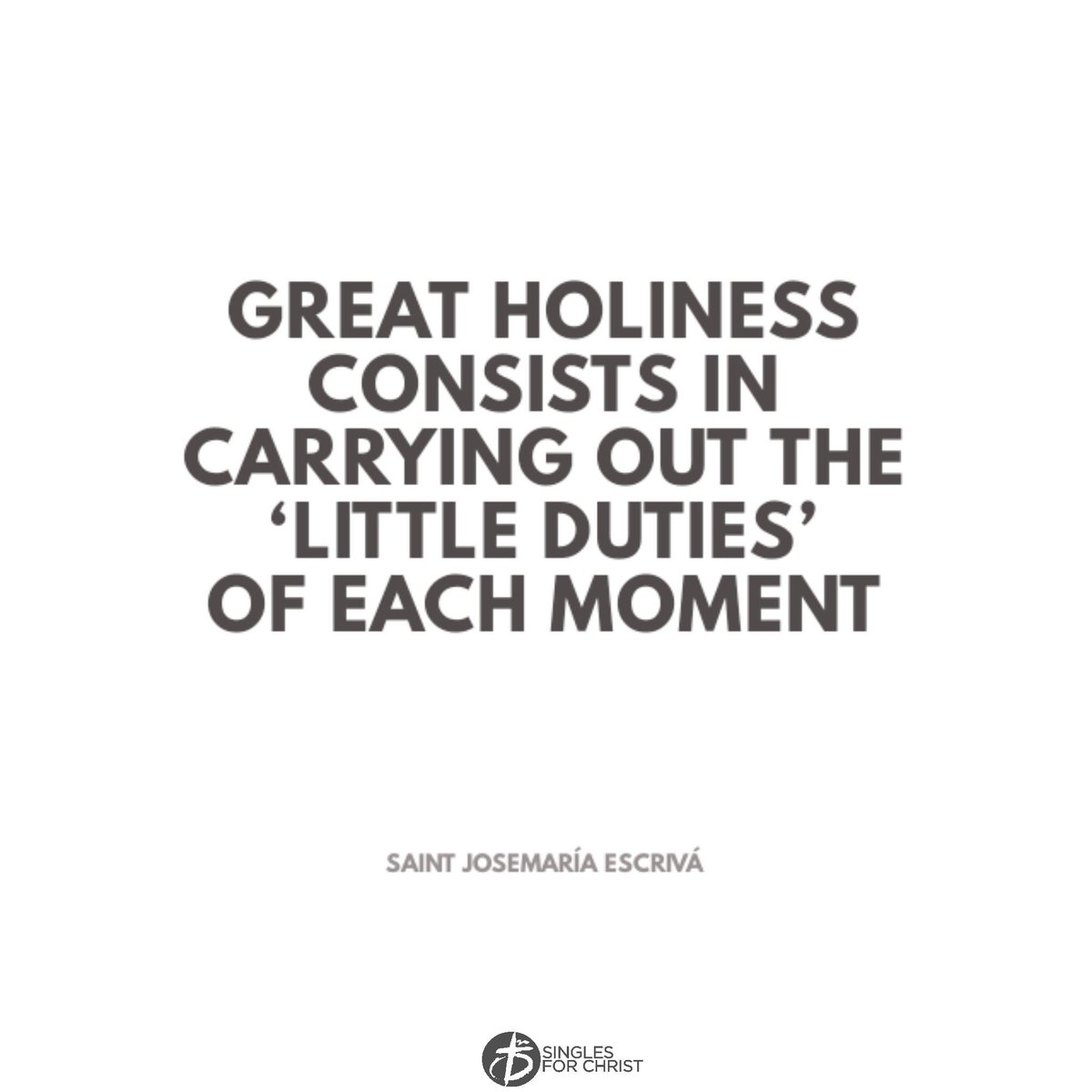 SFCGLOBAL's tweet photo. Little things lead to greater holiness.
#SeasonofLent #FullyAlive #LiveCatholic #iamSFC https://t.co/W7ZNEgsB1H
