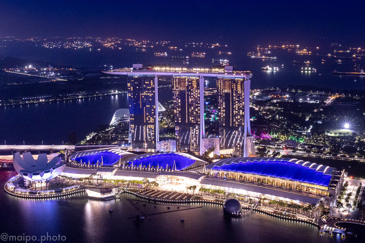 まいぽ Maipo シンガポール Singapore 小さな国だけどオシャレな街 シンガポール Singapore 夕焼け 夜景 マーライオン
