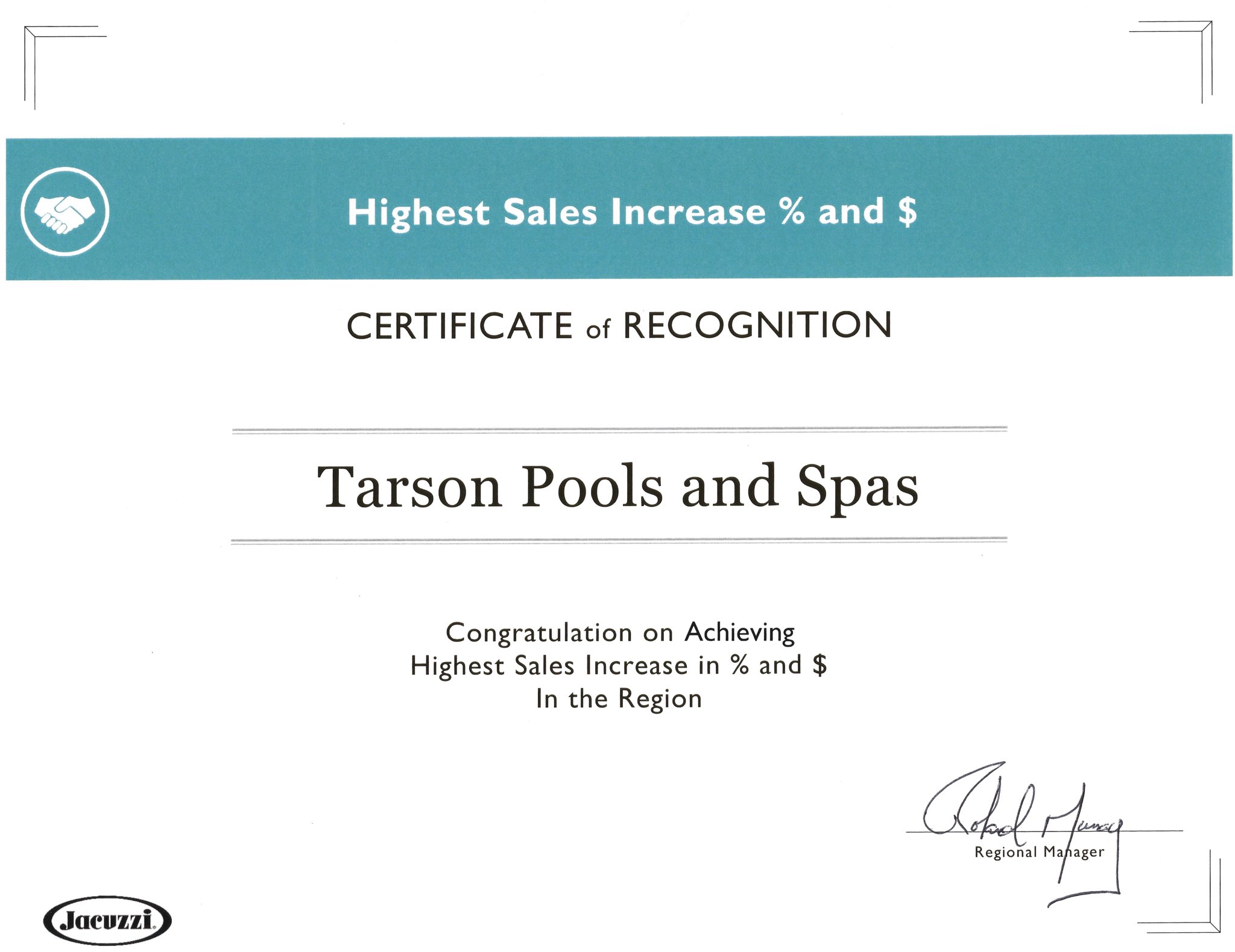 Tarson Pools on Twitter "Top Jacuzzi seller in the North East Region c