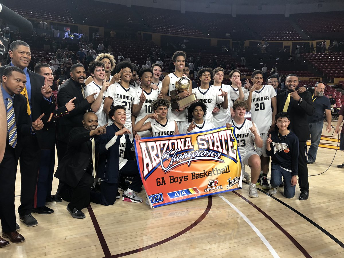 Your 2020 6A Boys Basketball State Champions! Way to bring it home, Thunder!