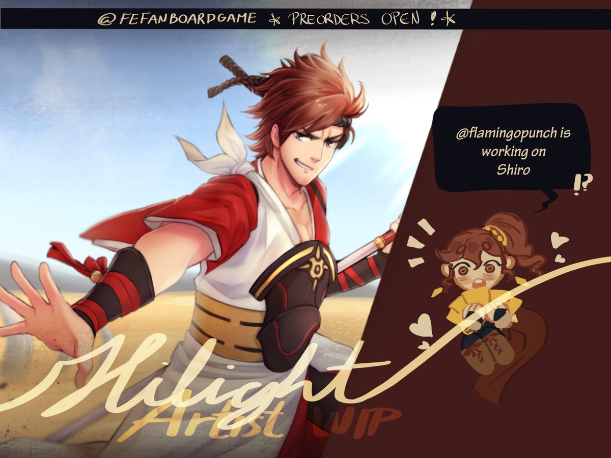 flamingopunch's tweet photo. Here's the preview of Shiro I've been working on for @fefanboardgame!!
It's an amazing project filled with over 100+ cards illustrated by incredible artists! Preorders are open! Please check it out!!!
#FireEmblem #AnnasRoundtable https://t.co/SublPiy6LY