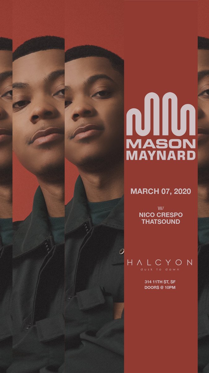 WeAreTHATSOUND's tweet photo. On deck this Saturday night, March 7th!
Taking over @Halcyon_SF is @MasonMaynard along with us & Nico Crespo...
Let's get it party people!!! π₯³π₯³π₯³
Tix: https://t.co/gHtIMEEccX
#MasonMaynard #HalcyonSF #PartyTime https://t.co/qqaWDbEMaD