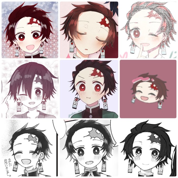 ｻｸﾗｱﾒさんがTwitterに投稿した竈門炭治郎(鬼滅の刃)のイラスト。