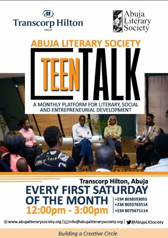 AbujaLitSociety's tweet photo. ALS Teen Talk is a monthly platform for the Literary, Social and Entrepreneurial development of our teenagers. 
Topic: Time Management
Venue: @hiltonabuja
For enquires contact; Dr Augusta - 0807 567 1114
Come with your friends too!
#ALSTeenTalk
#InternationalWomensDay https://t.co/fkVa4OZ80p