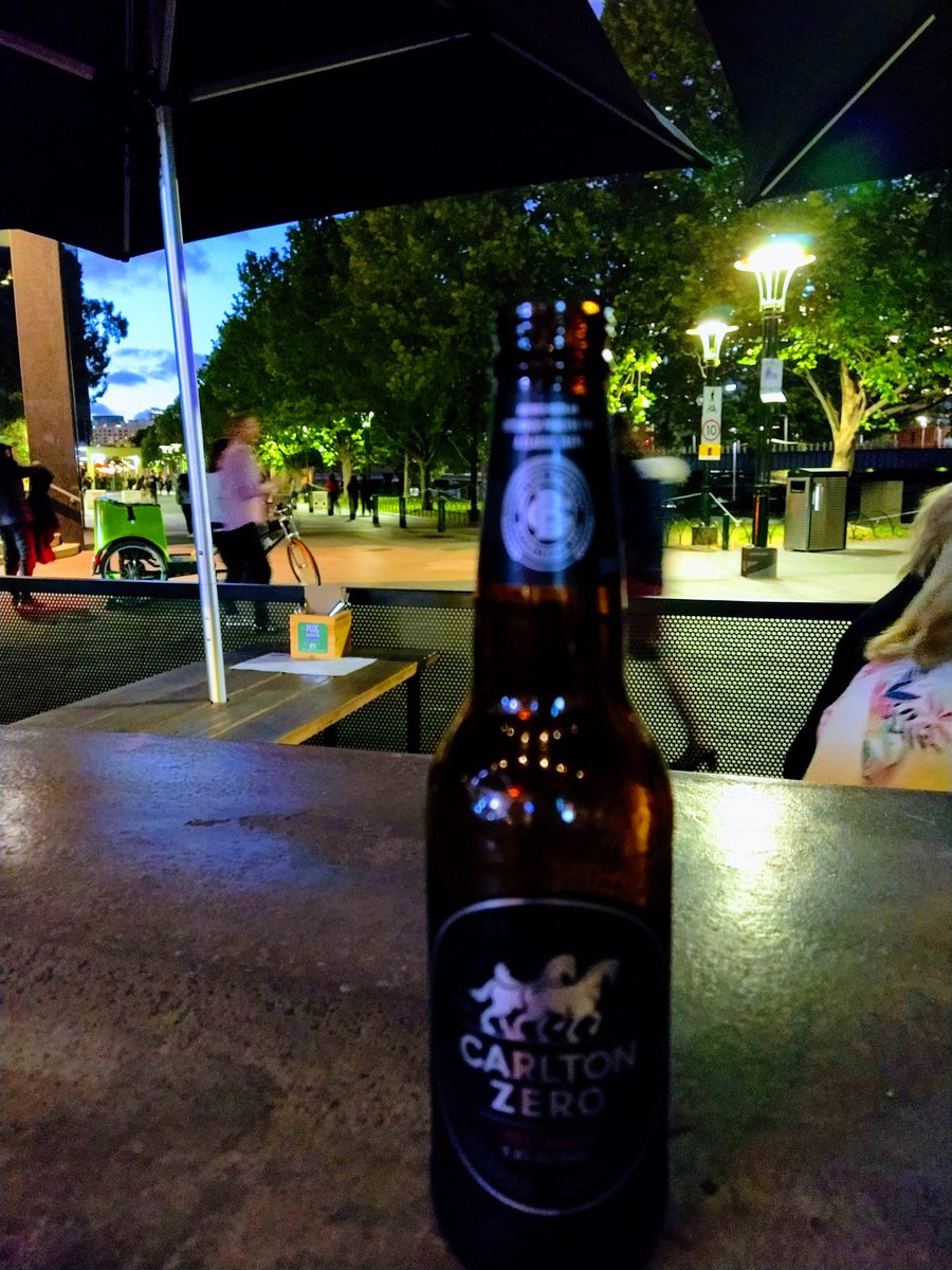 Sitting on a terrace in Melbourne enjoying a Carlton Zero beer.  What's your favourite zero? #zerobeer #melbourne #drinkresponsibly