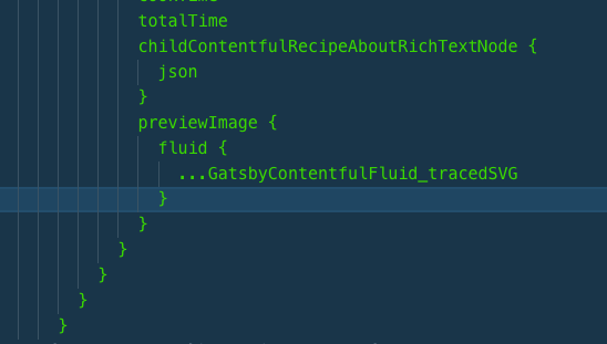 jesse90perdue's tweet photo. Does anyone know how to use @gatsbyjs query fragments in a #GraphQL gatsby-node config file? The ...GatsbyContentfulFluid_tracedSVG is AMAZING in my components but it doesn't seem to work in this context. 
#gatsby #gatsbyjs @contentful https://t.co/TyfgAOhVKV