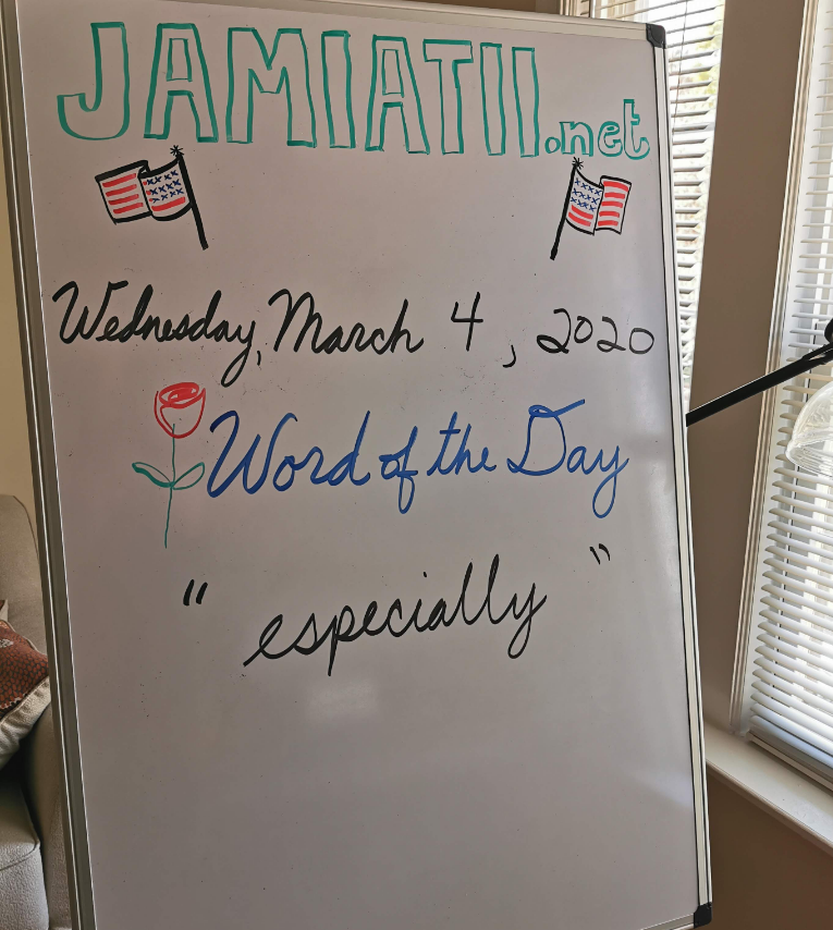 jamiatiinet's tweet photo. #WordOfTheDay: especially (adv) "used to single out one person, thing, or situation above all others" (Oxford).

Can you use this word in a sentence? Write your sentence in the comments, and Mr. Roddey will correct it.

#English #انجليزي #AmericanTeacher #TOEFL #IELTS https://t.co/El5cYtxIex