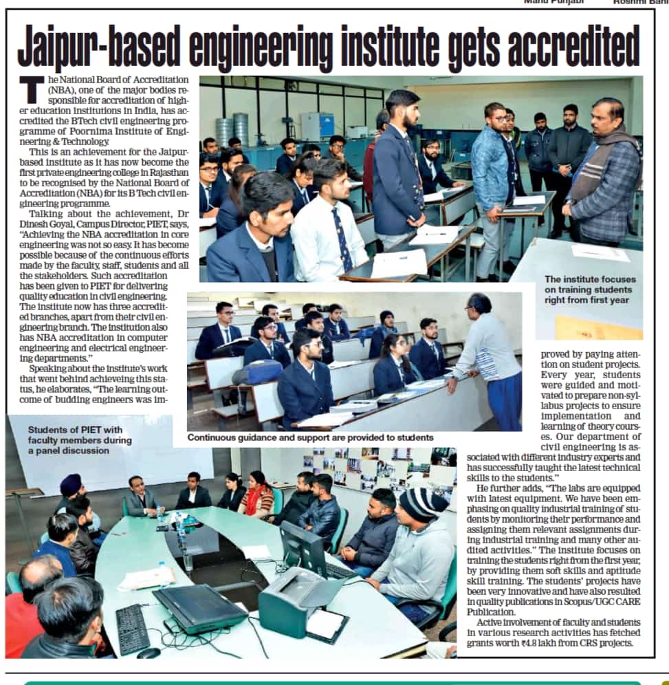skmandin13's tweet photo. https://t.co/rjHfP7iN9q  #Civil #Engineering  of @PIET_Jaipur becomes 1st self-financied Institute to have #NBAAccredited

Now @PIET_Jaipur having 
1#NAAC #Accreditation  &amp; Three #NBAccredited Programs
2 Fourth in #QIV Ranking by #RTU  
3 Rated #Gold by @AICTE_INDIA -@FollowCII https://t.co/mlbQOjiW3G
