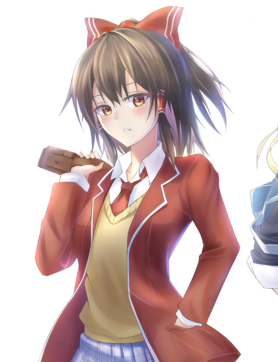 Chakuma 制服レイマリ 東方project 博麗霊夢 霧雨魔理沙 東方イラスト