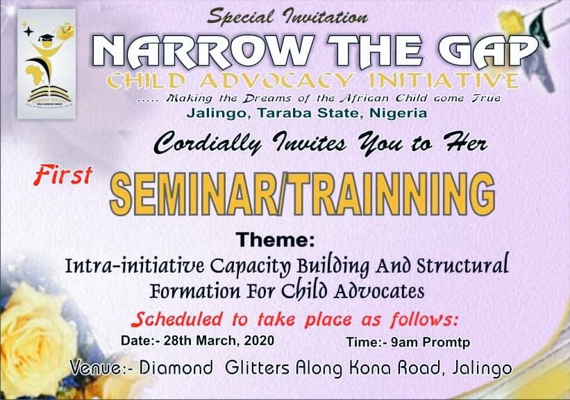 narrow_thegap's tweet photo. To enhance our advocacy drive for the protection and the achievement of the dreams of our community children we need this training https://t.co/zZAbJkOyrI