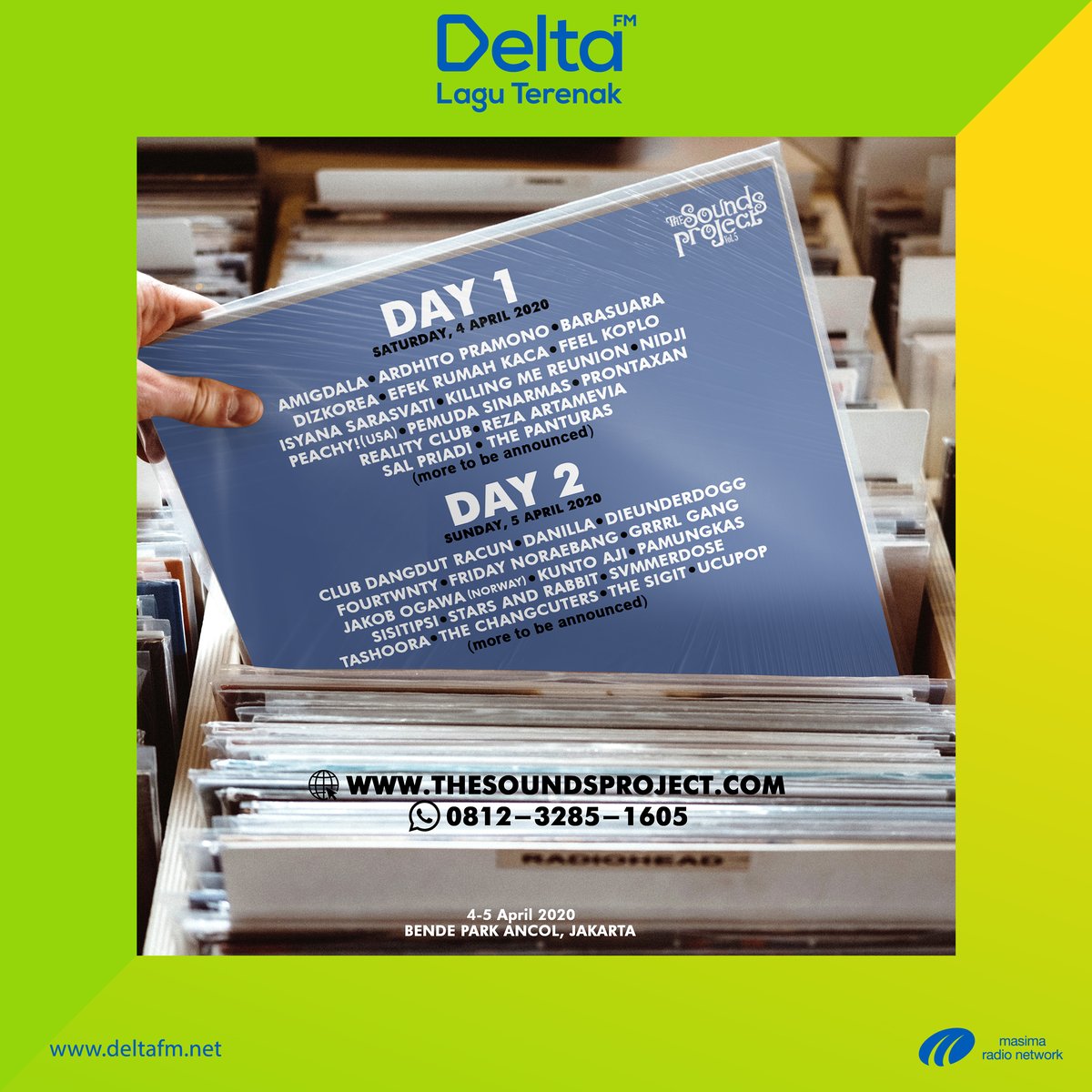 Delta_FM's tweet photo. 2 line ups have arrived for The Sounds Project Vol 5. They will bring all joys and happiness that you always dream of on 4-5 April 2020 at Ancol!
So secure your tickets now and prepare yourself!
#SoundsPro5
#5YEARSSTRONG
#5YEARSOFCONSISTENCY #DeltaAdv https://t.co/3pmK7dGFD4