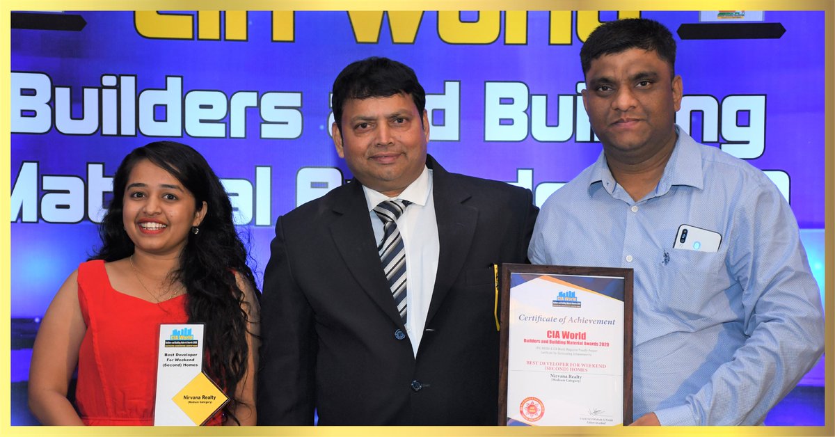 nirvanarealty's tweet photo. 𝗪𝗵𝗮𝘁 𝗮 𝗰𝗿𝗮𝗰𝗸𝗶𝗻𝗴 𝘀𝘁𝗮𝗿𝘁 𝗼𝗳 𝟮𝟬𝟮𝟬 ! @punit_aga 
We are elated receiving this award again ! Warm thanks to @N_Hiranandani  @VijaykummarG &amp; CIA World &amp; all our prestigious customers. https://t.co/y9NgIpUnhI