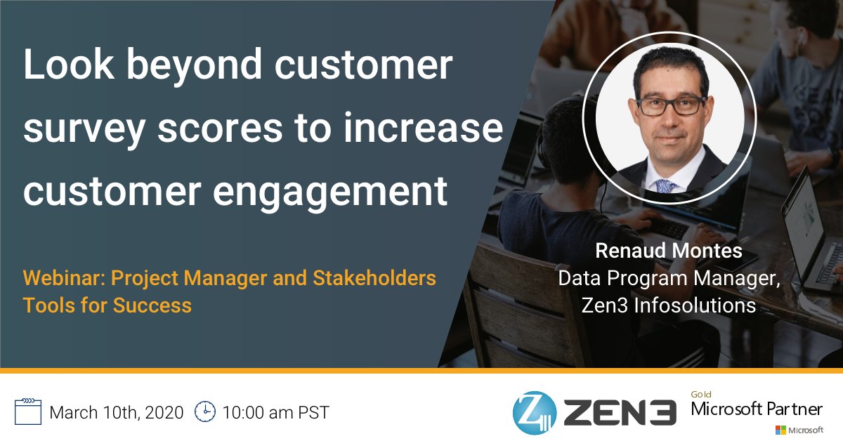 Zen3India's tweet photo. Join the webinar: https://t.co/rAfB1xy2Ty
Listen to Zen3’s Renaud Montes as he speaks about how you can use big data to predict customer loyalty and improve engagement.
#zen3 #microsoft #customerengagement #customerloyalty #bigdata #microsoftoffice365 #microsoft365 https://t.co/nLqwXopPmI