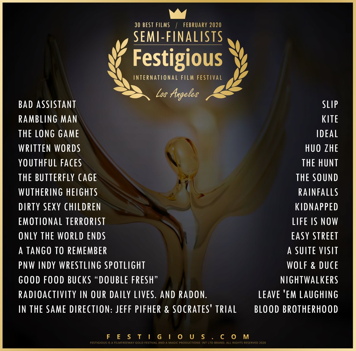festigious's tweet photo. The Semi-Finalists! https://t.co/cX7IMqcAe5
#festigious #semifinalists https://t.co/Uubfy1wkzq