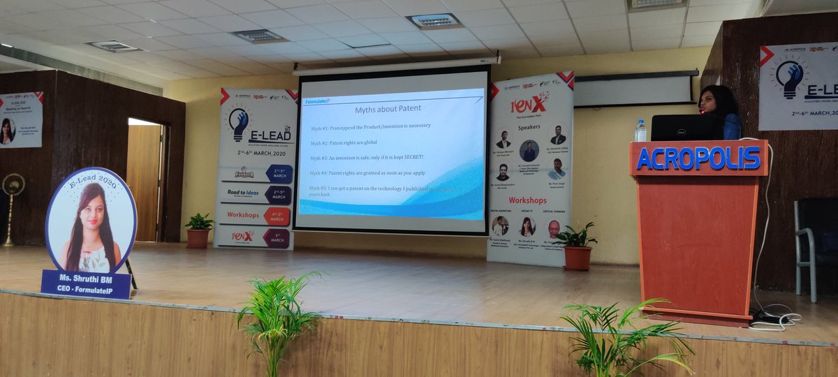 SiddPorwal09's tweet photo. Novelty is global whereas patent rights are jurisdiction.

Patent it! Workshop by Ms. Shruthi BM
#elead2020 #esummitacropolis #patentit #ipr #sculptingvision #mouldingfuture 
@ecell_acropolis 
@AcropolisIndia https://t.co/jf1ZDFQuwU