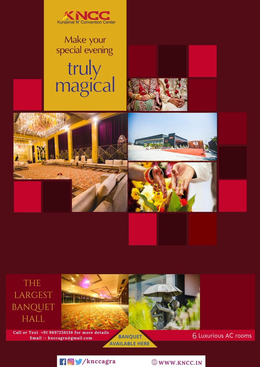 Knccagra's tweet photo. Bring alive your dream wedding in the luxurious venue at @Knccagra 

For bookings, call us on +91 9897256136 https://t.co/fVEEkxbT1l