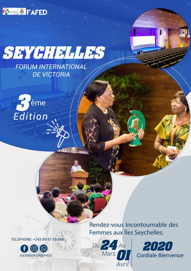 C'est le mois de la femme,  un mois très chargé d'activités. Au #gabon et dans le monde entier. Notre fondatrice et #IPP invitée à prendre part à la rencontre du moment.  Les
#Seychelles invitent le #monde.
<a href="/Sylviabongo/">Sylvia Bongo Ondimba</a> <a href="/PresidenceGA/">Présidence de la République Gabonaise</a> <a href="/NoureddinBV/">Noureddin Bongo Valentin</a> <a href="/ONUFemmes/">ONU Femmes</a> <a href="/Comgouv_GA/">Comgouv</a> <a href="/UNFPA/">UNFPA</a>