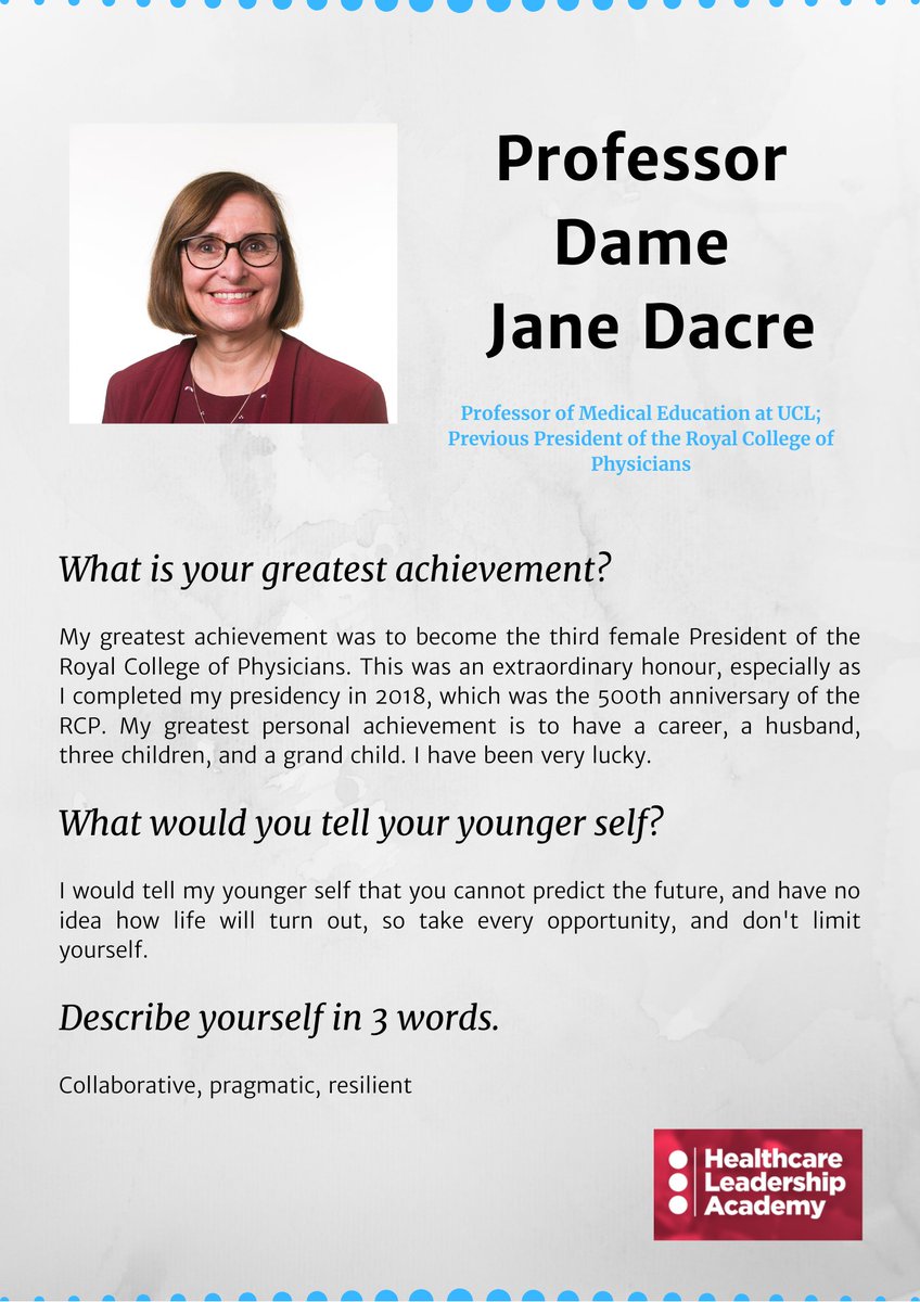 100wordproject's tweet photo. Day 96 of 100 - Professor Dame Jane Dacre
Professor of Medical Education at UCL; Previous President of the Royal College of Physicians
@DacreJane @RCPLondon @UCLMS 

@WomeninHL @HLA_int 
#100WP #InternationalWomensDay #IWD2020 https://t.co/VUoJ7E3bdz