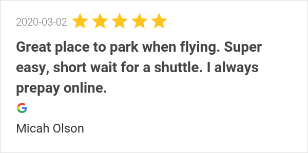 ParknJetSLC's tweet photo. New 5.0-star Review: "Great place to park when flying. Super easy, short wait for a shuttle. I always prepay online." https://t.co/1mloifcbZQ