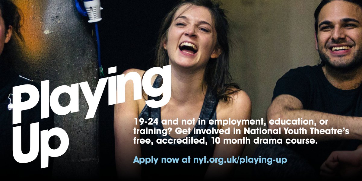 🚨 Applications are open for <a href="/NYTPLAYINGUP/">NYT Playing Up</a> 🚨 

19-24 and not currently in employment, education or training? Check out our free, Level 3 accredited Playing Up course based in our North London rehearsal rooms

Deadline 3 April 
nyt.org.uk/playing-up