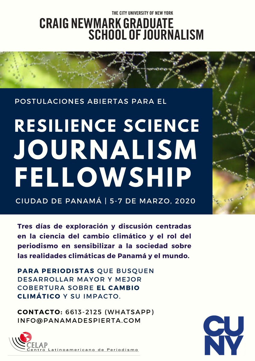 OceaniaEMA's tweet photo. Este programa de @CUNY pretende concienciar a los #periodistas de la necesidad de informar y comunicar los mensajes relacionados con el #cambioclimático, así como trasladar la mejor forma de hacer que estos mensajes lleguen a la población. https://t.co/tIGfaol9ZV