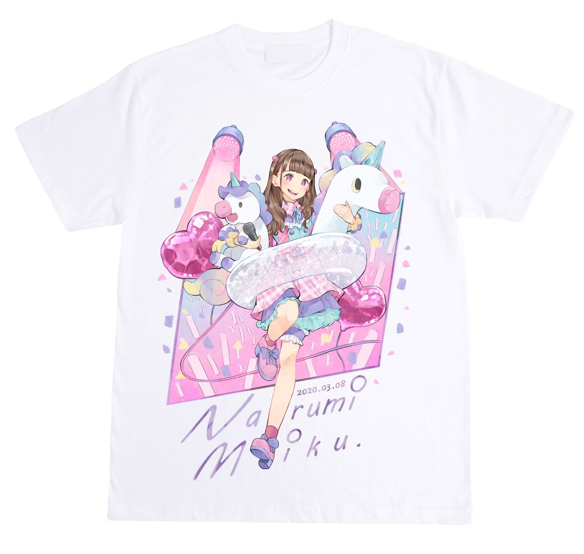 つるしま たつみ Sur Twitter 成実みくさん 卒業記念tシャツ用イラスト アイドル感のあるイラストとのご要望があったのでライブ感と みくちゅのメンバーカラーであるピンクをメインに描きました つるしま たつみ Sur Twitter 成実みくさん 卒業記念tシャツ用イラスト アイドル感のあるイラストとのご要望があったのでライブ感と みくちゅのメンバーカラーであるピンクをメインに描きました