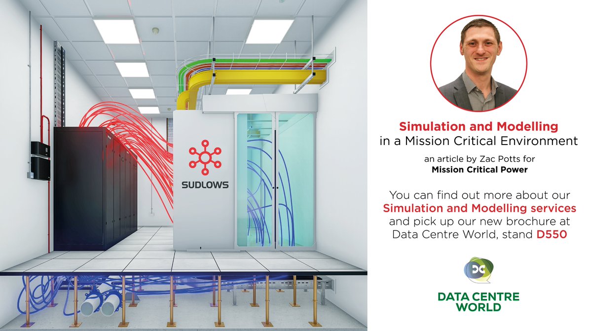 See Zac Potts discuss simulation and modelling in mission critical environments for <a href="/mcriticalpower/">MissionCriticalPower</a> and visit Sudlows at <a href="/DataCentreWorld/">Data Centre World</a> on stand D550 11-12 March to pick up our new brochure bit.ly/2uQAlmQ