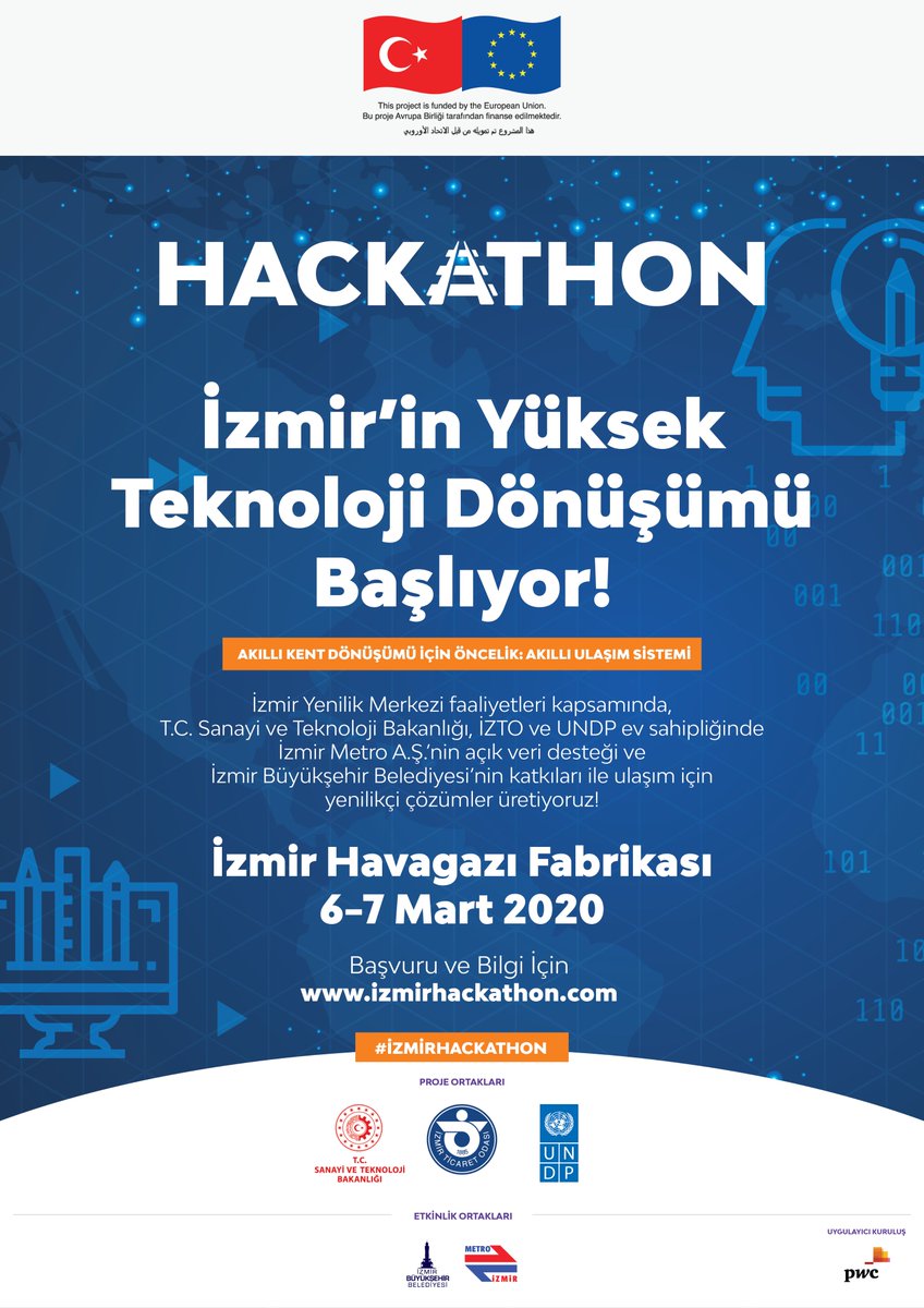 6-7 Mart İzmir Ulaşım Hackathonu'ndayız! 👩‍💻🧑‍💻
#izmirhackathon
izmirhackathon.com