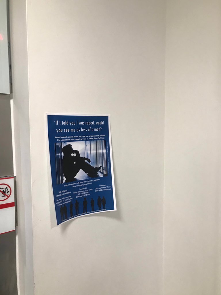 danielb3rg's tweet photo. Been seeing these posters up around campus, good to get this conversation started, realised how little this issue is discussed #malesexualabuse @Male_awareness https://t.co/1AwYtQZ1qj
