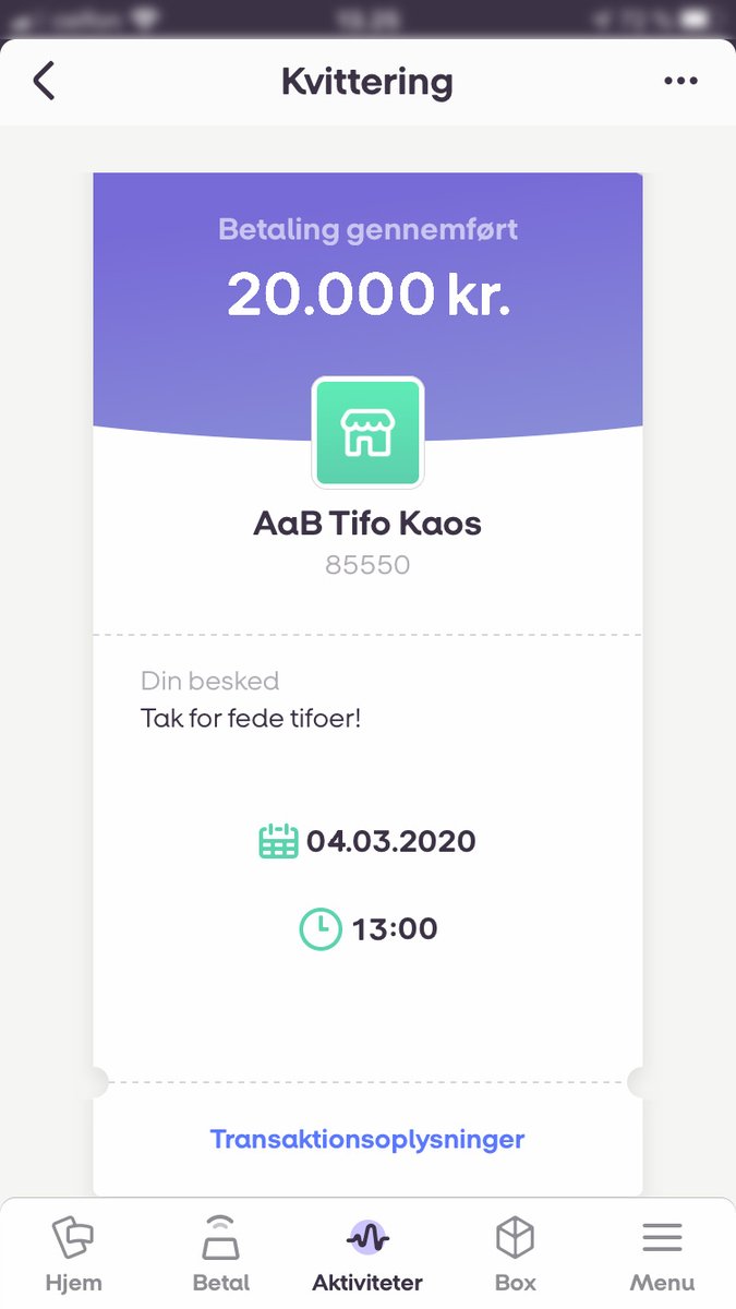 AaB (@aabsportdk) on Twitter photo Hvis du har købt et stykke tøj fra kollektionen Allez Allez, har du sammen med #AaB og Streetammo indtil videre været med til at donere 20.000 kr. til <a href="/AaBTifoKaos/">AaB Tifo Kaos</a> 👊
Dem har vi netop overført via MobilePay.
Du kan også selv donere til 85550 📱 Hvis du har købt et stykke tøj fra kollektionen Allez Allez, har du sammen med #AaB og Streetammo indtil videre været med til at donere 20.000 kr. til <a href="/AaBTifoKaos/">AaB Tifo Kaos</a> 👊
Dem har vi netop overført via MobilePay.
Du kan også selv donere til 85550 📱