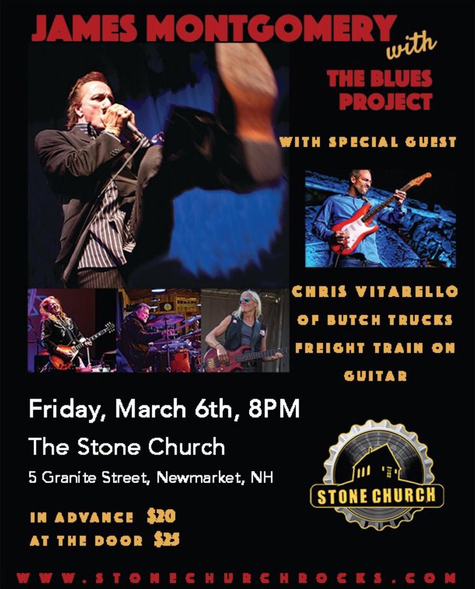 James Montgomery live and kicking at the Stone Church this Friday. Get your tickets now at Stonechurchrocks.com