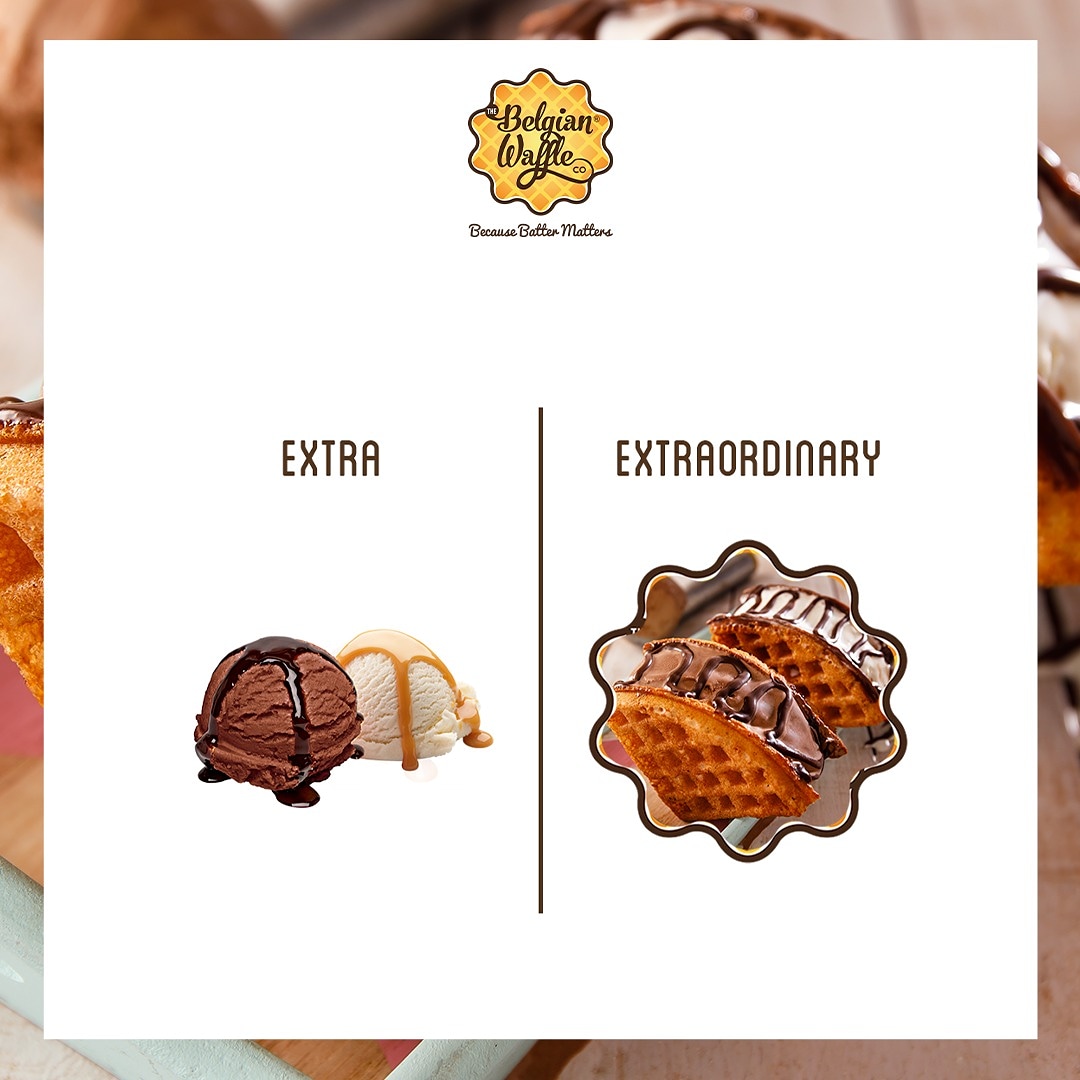 belgianwaffleco's tweet image. Extra is good until extraordinary enters, and everything is extraordinary if it&apos;s made from #TheBelgianWaffleCo Top up your treats with our yummy add ons today! #extraformat #BWC