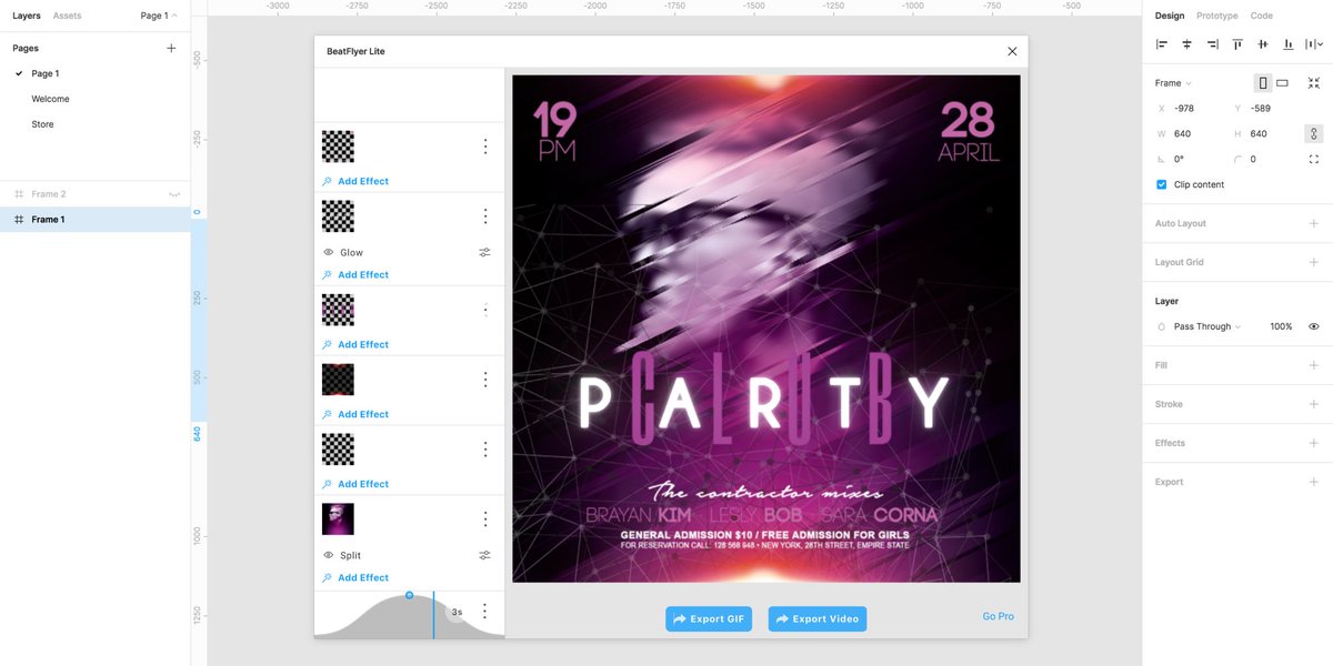 BeatFlyer Lite — Animate your artboards in a few clicks with a lite and free version of BeatFlyer. Animate your layers independently combining as many effects as you want among the dozens available (some insanely powerful 🔥). Group your layers…
figma.com/c/plugin/77692…
