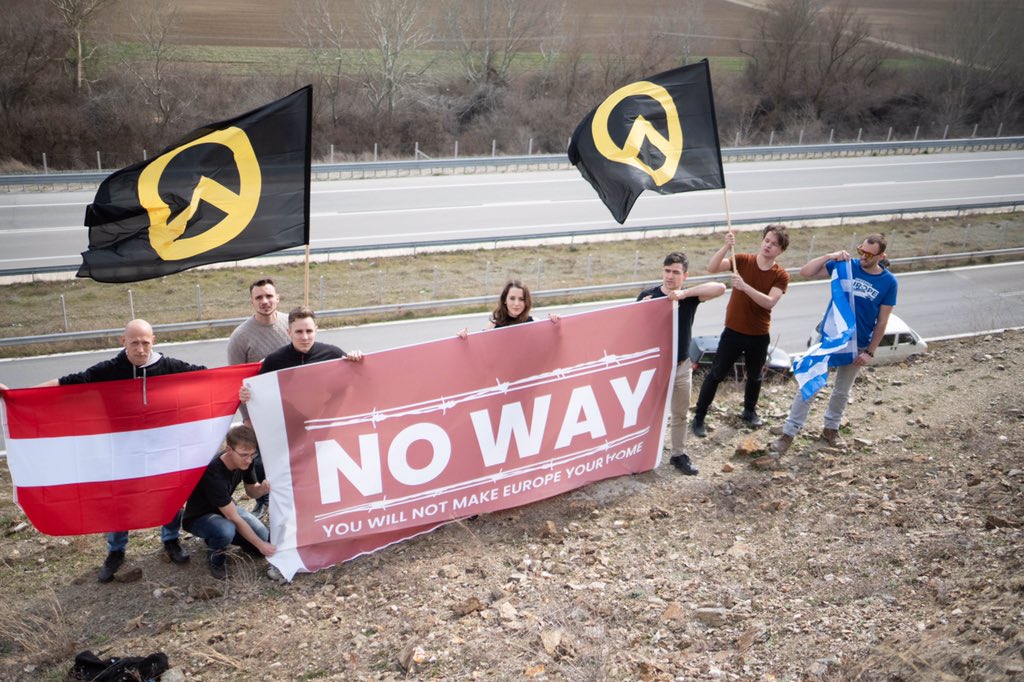 IBDeutschland's tweet photo. Klares Zeichen an der griechisch-türkischen Grenze: Wir erklären uns solidarisch mit den griechischen Grenzschützern.
#noway #niewieder2015 #IStandWithGreece https://t.co/r1VP2esvYD