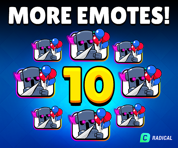 RadicalRosh's tweet photo. ⚠️🎈🎉MOREEE GIVEAWAY!🎈🎉⚠️
Celebrating @clashroyale 's 4th Anniversary by giving away  
10 x More Limited PEKKA Emotes!

❤️ Follow @RADICALROSH
💙 LIKE and Re-Tweet
💜 Comment your #PlayerTag

🎈🎉Winners will be picked within 24 hours🎉🎈 https://t.co/4gqPkdqrsu