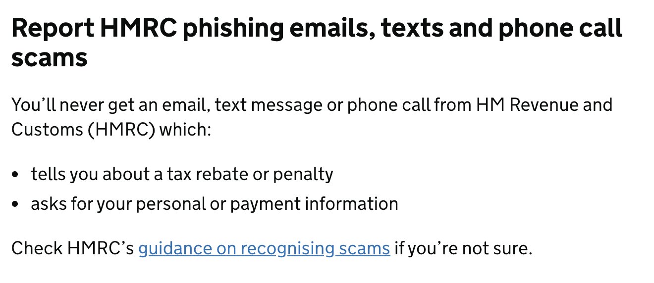Call from hm revenue and customs discount