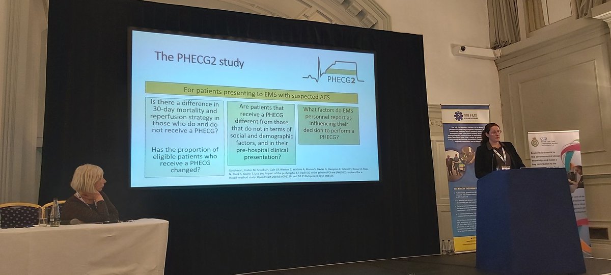 999EMSResearchForum (@999emsrf) on Twitter photo Dr Mary Halter from Kingston University & St George’s, University of London presenting a qualitative study on factors EMS clinicians report as influencing their decision to perform a prehospital 12 lead ECG in Acute Coronary Syndromes? PHECG2 <a href="/HSRSwansea/">HSR Swansea</a> <a href="/PRIMECentre/">PRIME Centre Wales</a>
#999EMSRF20 Dr Mary Halter from Kingston University & St George’s, University of London presenting a qualitative study on factors EMS clinicians report as influencing their decision to perform a prehospital 12 lead ECG in Acute Coronary Syndromes? PHECG2 <a href="/HSRSwansea/">HSR Swansea</a> <a href="/PRIMECentre/">PRIME Centre Wales</a>
#999EMSRF20