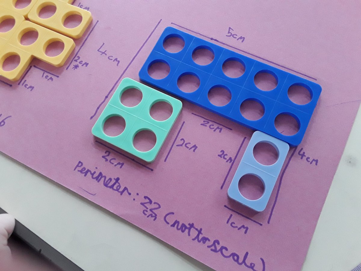 Year3TheHill's tweet photo. Year 3 used Numicon to help them visualise and calculate the perimeter of shapes. #Numicon #Perimeter #Nottoscale https://t.co/AE9fJeLyrD