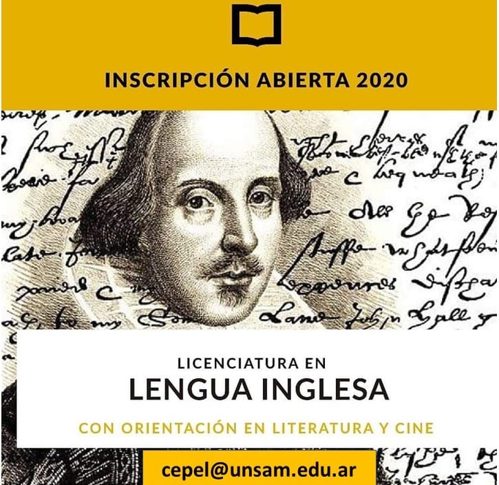 CePELUNSAM's tweet photo. Última semana para inscribirse a la Licenciatura en Lengua Inglesa cohorte 2020! Informaciones: cepel@unsam.edu.ar https://t.co/O6qydCMpuu