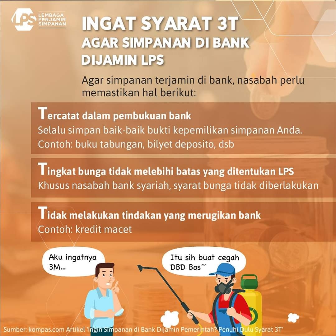 lps_idic's tweet photo. LPS adalah salah satu komponen dalam Jaringan Pengaman Sektor Keuangan. Nasabah tentu lebih aman dan nyaman menabung di bank karena dijamin oleh LPS. Namun ada beberapa syarat yang harus diperhatikan; selalu ingat #3T ya!

#tipsLPS #infoLPS https://t.co/VmQtiQXYTZ
