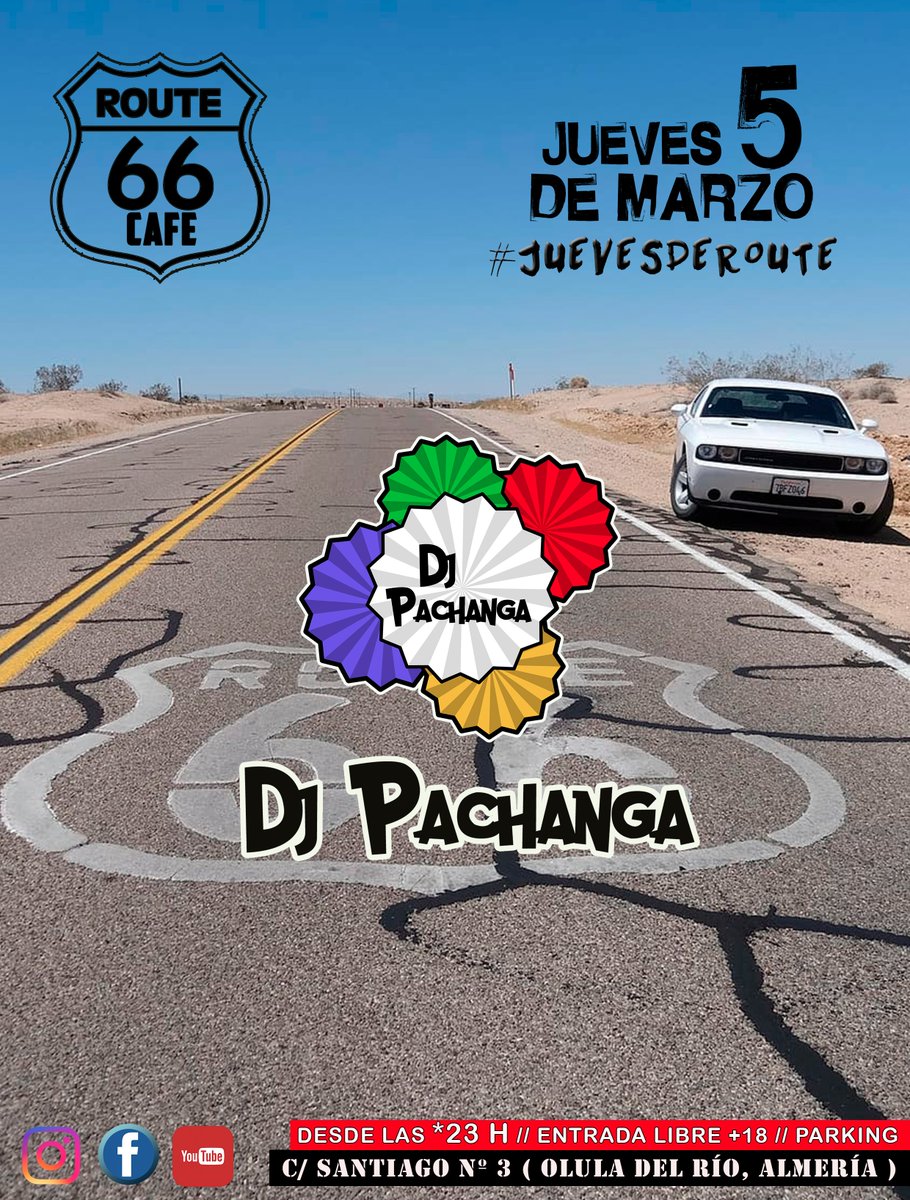 Route66Caffe's tweet photo. ❌ ❌ A G E N D A ❌ ❌

⚠️ J.5 #JuevesDeRoute con Dj Pachanga @linsenmcalajan  🎧🎚️

⚠️ S.7  🎉Santi's B-Day 🎂 ❌residente @Santi_rb7  . Vendrá acompañado de Andy Miralles y Pepelu Lopez . Y para cerrar la noche Dj Pachanga 🎤🎚️🎧

Entrada Gratis 🔞 || Parking.

#CualEsTuRuta https://t.co/0U8dHg0dfk