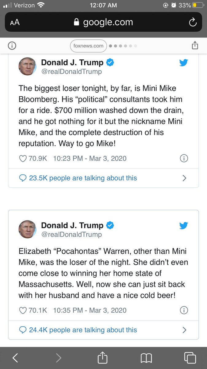 HowardSissylee's tweet photo. This President sure lacks the poise and class that is typically associated with the leader of the free world.... these tweets make you the biggest loser....  in public school we would call this bullying...  what is this trash teaching the kids of America?  @realDonaldTrump https://t.co/GZ0HADGjN6