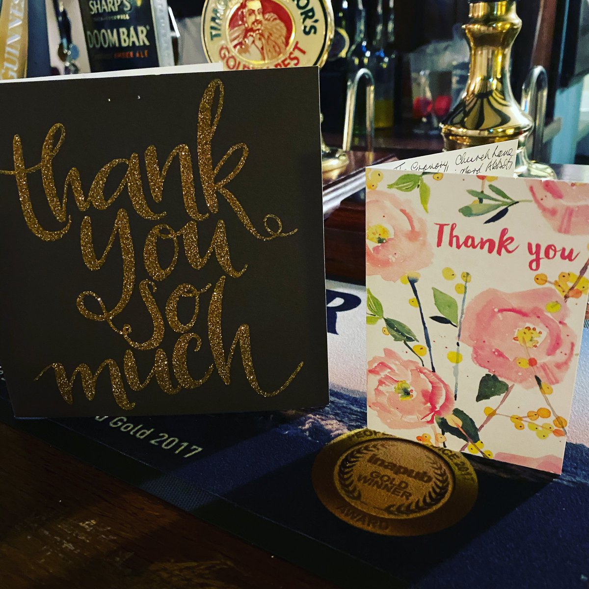 axeandcompass's tweet photo. How lovely to receive these this week and it’s only Tuesday! #nicetobeappreciated #spreadthelove #BeKind #happycustomers #thoughtful #axeandcompass #cambridgeshire #hemingfordabbots #villagepub #countrypub #thankyou https://t.co/4s7aHQUpRx