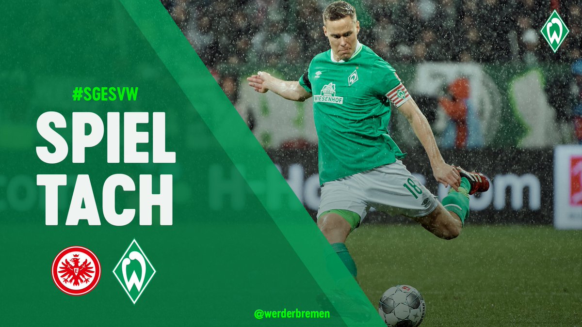 Pokalmodus 🔛 

⏰ 20.45 Uhr
🆚 <a href="/Eintracht/">Eintracht Frankfurt</a> 
👔 svw.de/Shop
🎧 svw.de/Podcast_Soundc…
📺 live in der <a href="/sportschau/">Sportschau</a> 

#Werder | #sgesvw