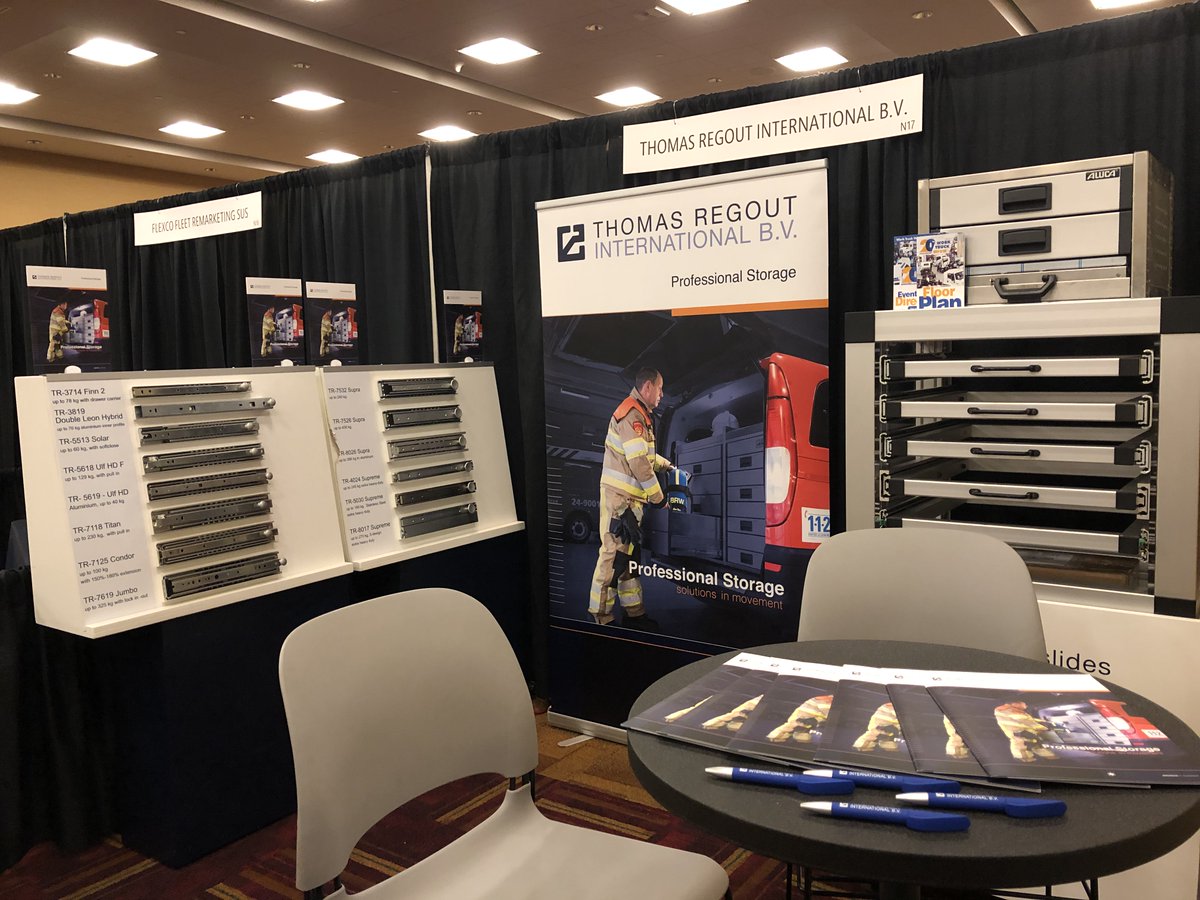 ThomasRegout's tweet photo. We’re all set up and our sales team is ready for the first day of The Work Truck Show! Make sure to visit us at the New Exhibitor Pavilion at booth #N17!
#worktrucks20 #indianapolis #heavyduty #slides #trucks #professionalstorage https://t.co/VplGhPgFDU